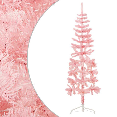 Vidaxl Kunstkerstboom halvt med standard smal 180 cm lyserød