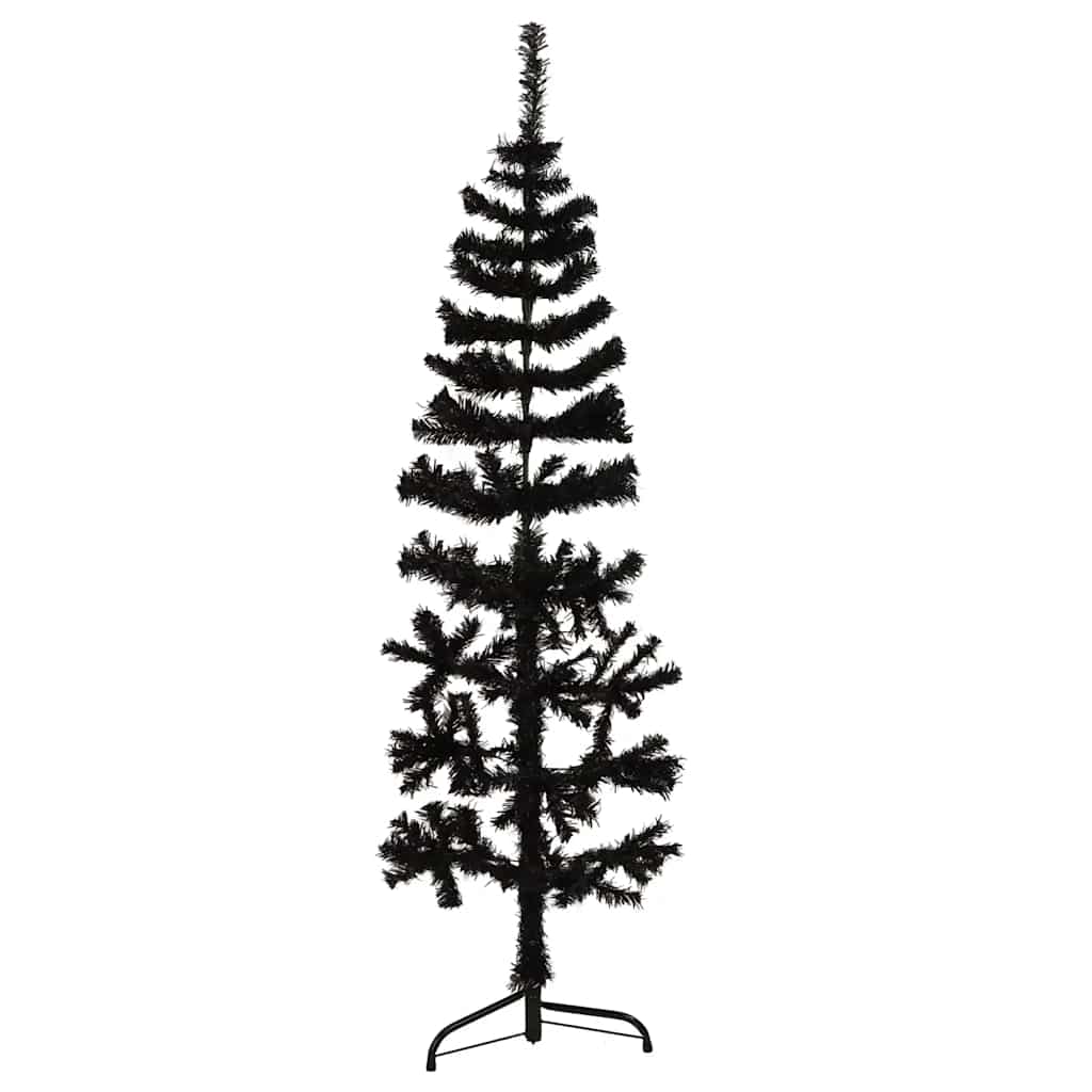 Vidaxl kunstig juletræ halvt med standard smal 120 cm sort
