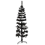 Vidaxl kunstig juletræ halvt med standard smal 120 cm sort