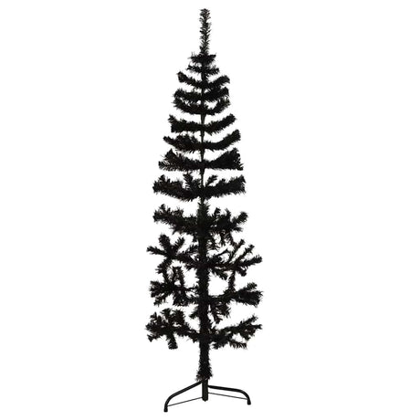 Vidaxl kunstig juletræ halvt med standard smal 120 cm sort