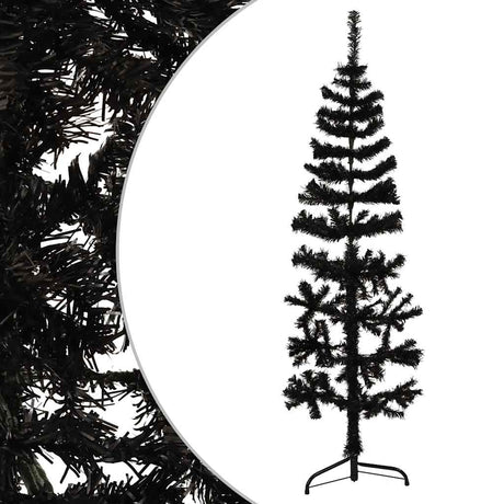 Vidaxl kunstig juletræ halvt med standard smal 120 cm sort