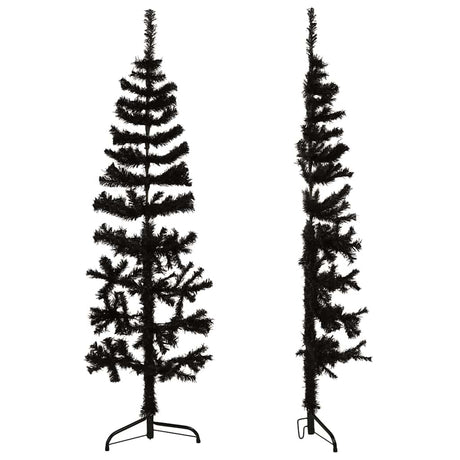 Vidaxl kunstig juletræ halvt med standard smal 120 cm sort