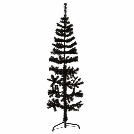 Vidaxl Kunstkerstboom halvt med standard smal 150 cm sort