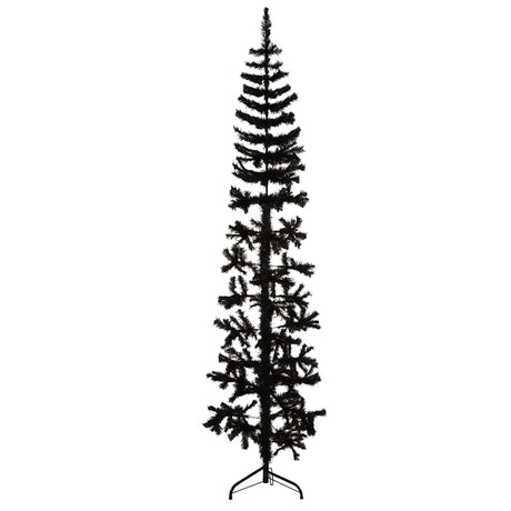 Vidaxl Kunstkerstboom halvdelen med standard smal 180 cm sort