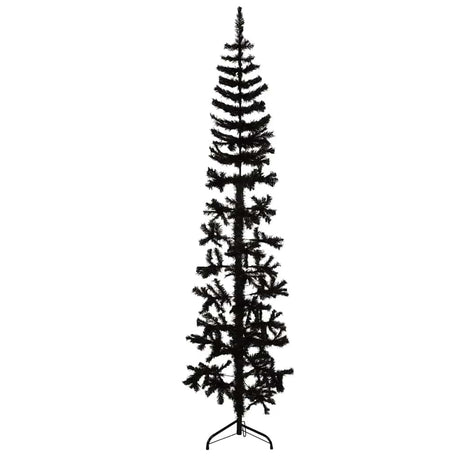 Vidaxl kunstig juletræ halvt med standard smal 240 cm sort