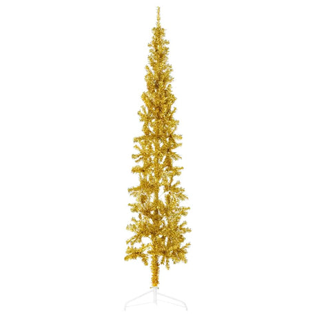 Vidaxl Kunstkerstboom halvdelen med standard smal 180 cm guldfarvet
