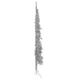 Vidaxl Artificial Christmas Tree Half med standard smal 210 cm sølvfarvet