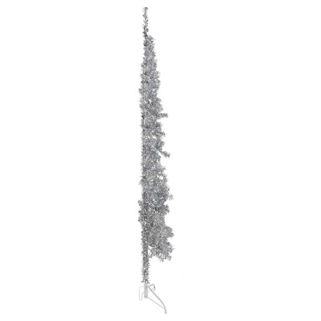 Vidaxl Artificial Christmas Tree Half med standard smal 210 cm sølvfarvet
