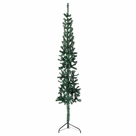 Vidaxl Kunstkerstboom halvdelen med standard smal 210 cm grøn