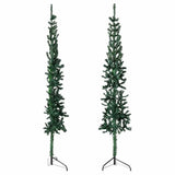 Vidaxl Kunstkerstboom halvdelen med standard smal 210 cm grøn