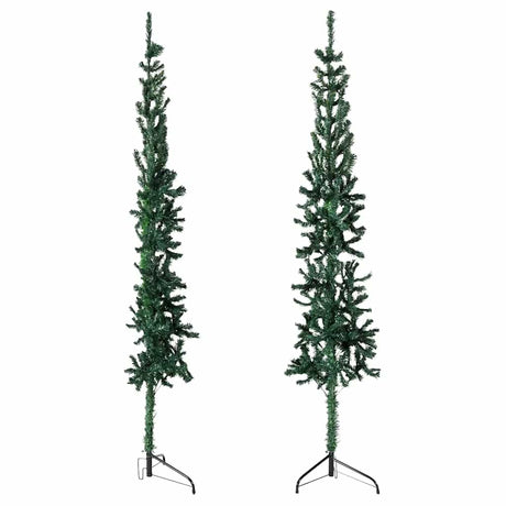 Vidaxl Kunstkerstboom halvdelen med standard smal 210 cm grøn