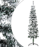 Vidaxl Kunstkerstboom halvt med sne smal 120 cm