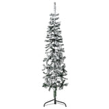 Vidaxl Kunstkerstboom halvt med sne smal 120 cm