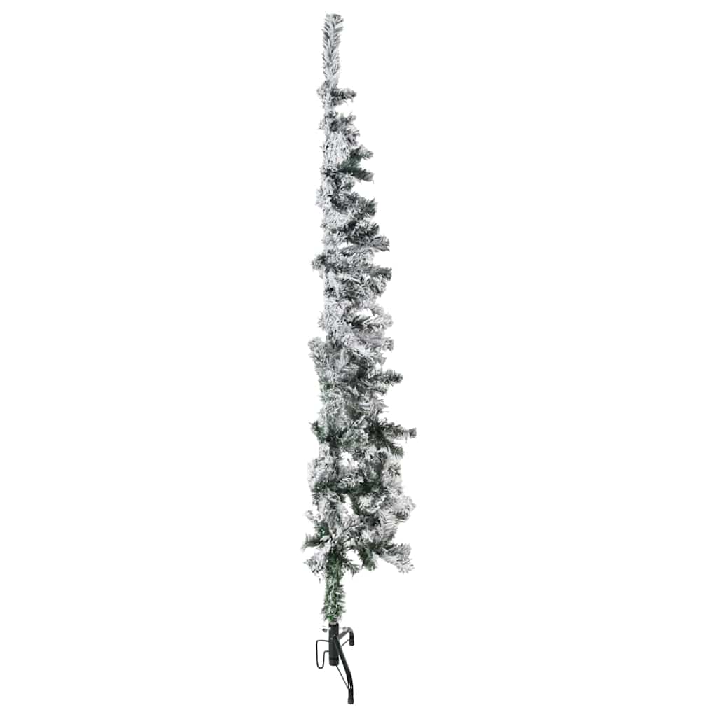 Vidaxl Kunstkerstboom halvt med sne smal 150 cm