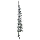 Vidaxl Kunstkerstboom halvt med sne smal 150 cm