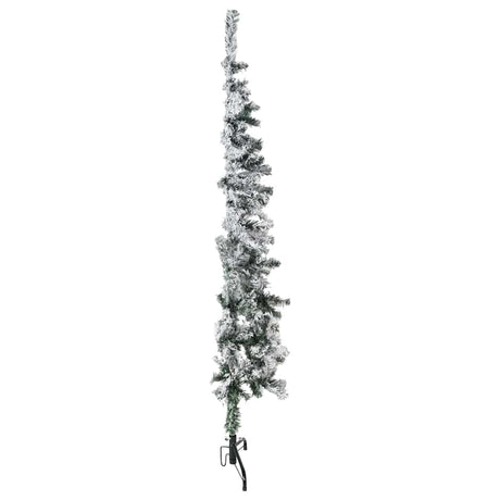 Vidaxl Kunstkerstboom halvt med sne smal 150 cm