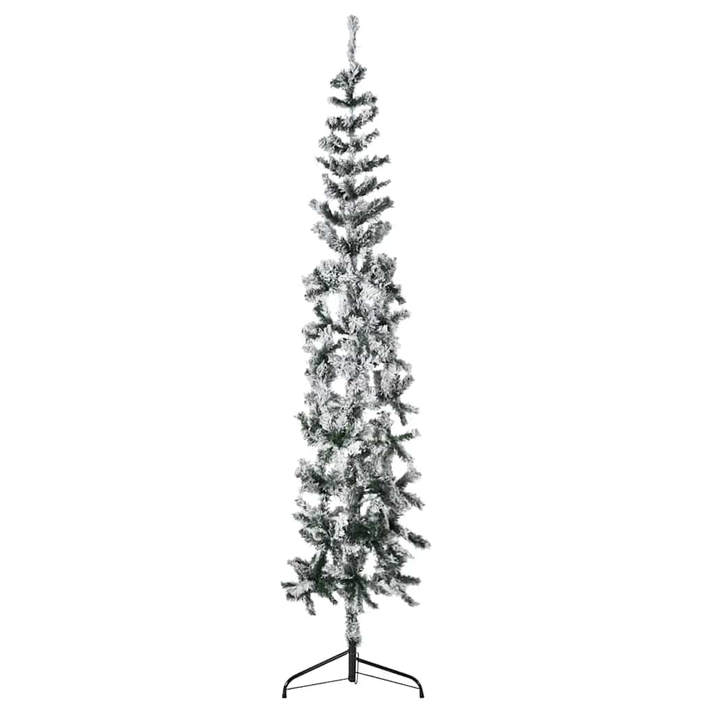 Vidaxx kunstigt juletræ halvt med sne smal 210 cm