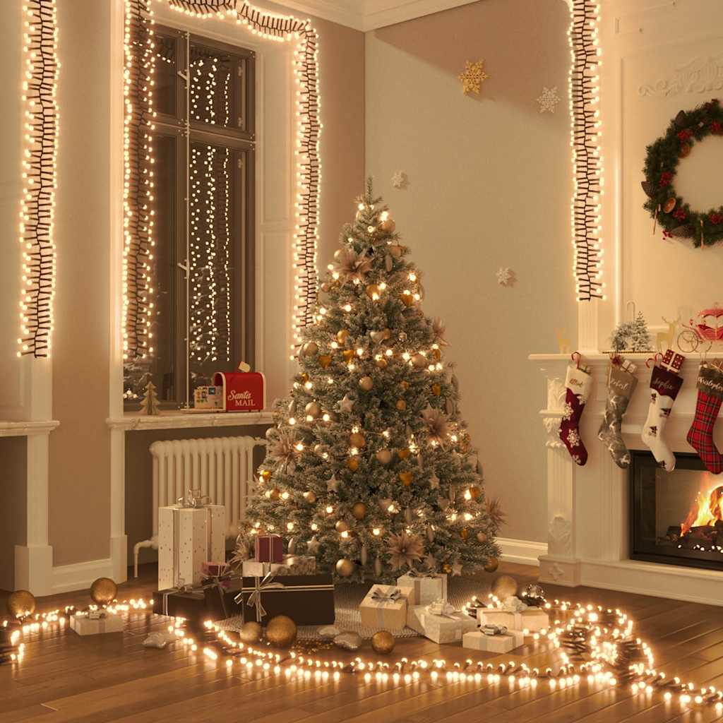 Vidaxl Light Garland Cluster med 2000 lysdioder Varm hvid 17 m PVC