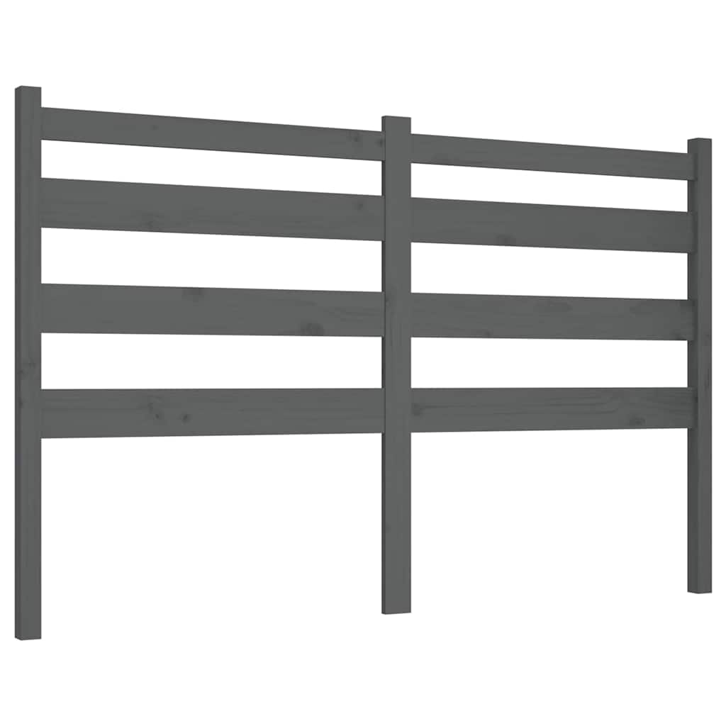 Vidaxl hoofdbord 126x4x100 cm massief grenenhout grijs