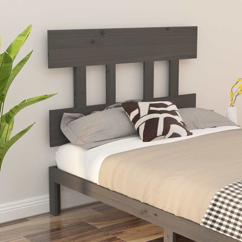 Vidaxl hoofdbord 103,5x3x81 cm massief grenenhout grijs