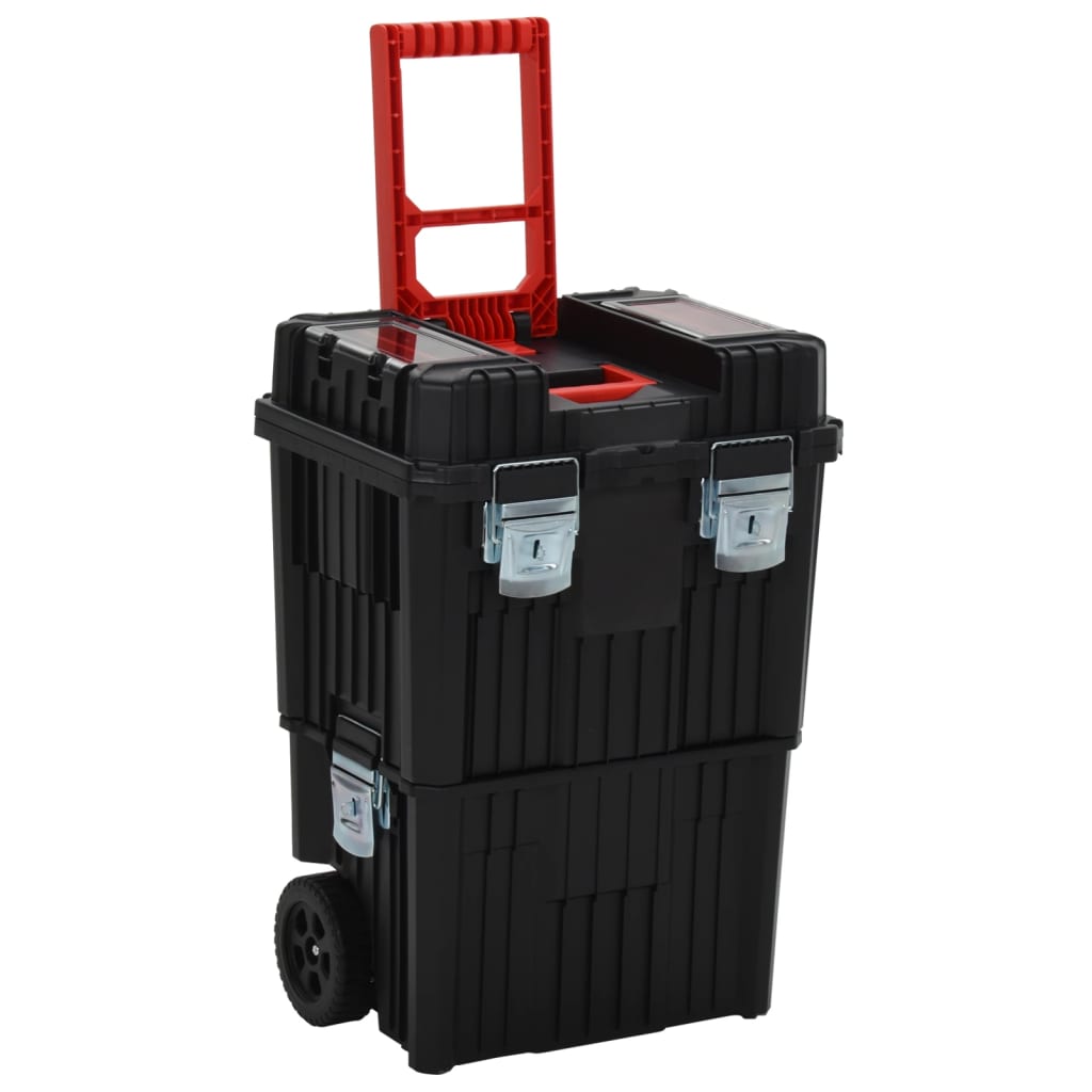 Vidaxl Tool Trolley Polypropen sort og rød