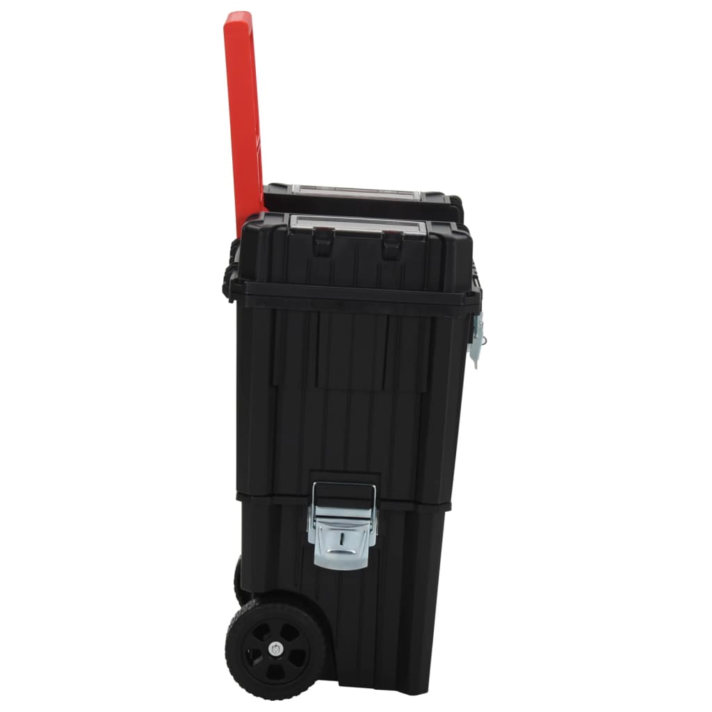 Vidaxl Tool Trolley Polypropen sort og rød