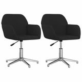 Vidaxl eetkamerstoelen draaibaar 2 st stof zwart