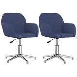 Vidaxl eetkamerstoelen 2 st draaibaar stof blauw