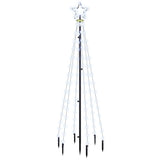VidaXL juletræ med jordspyd 108 LED'er kold hvid 180 cm