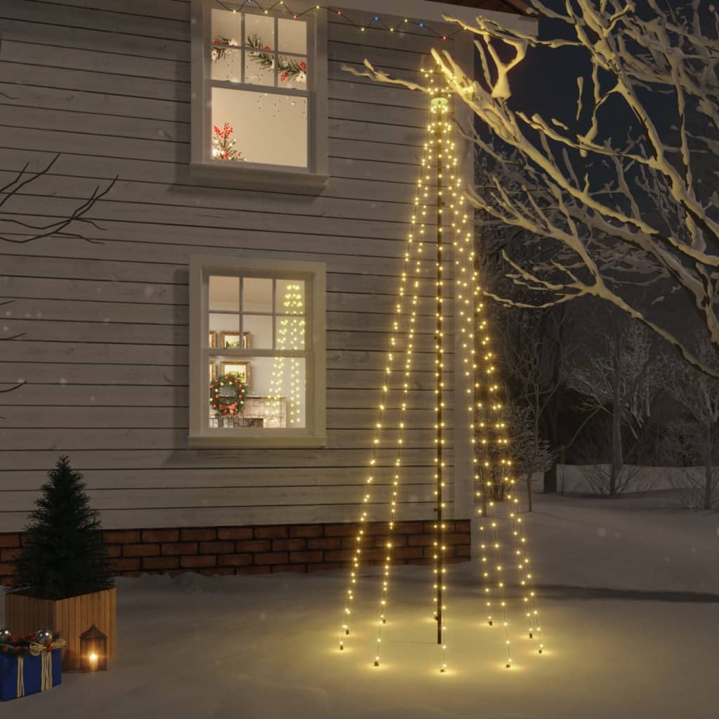 Vidaxx juletræ med jordspyd 310 LEDs varm hvid 300 cm