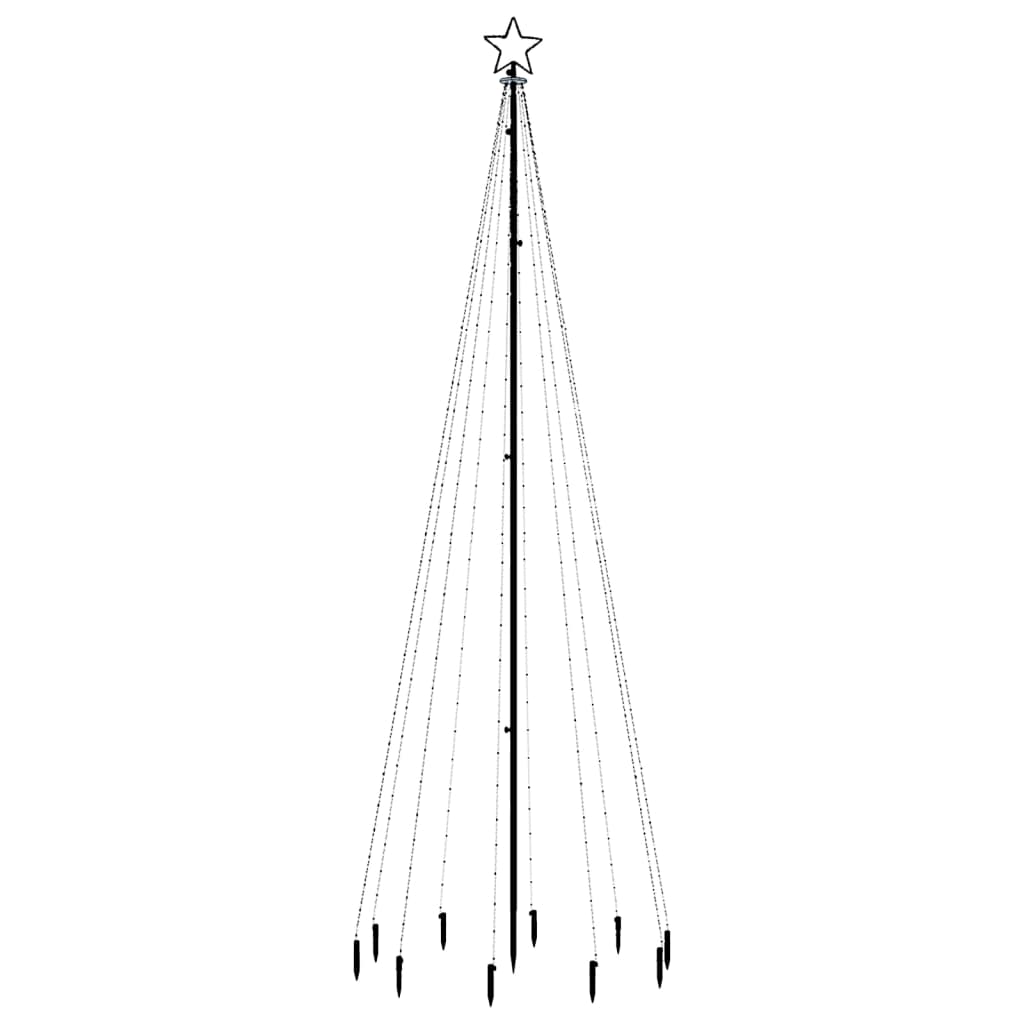 Vidaxl juletræ med jordstift 310 LED'er blå 300 cm