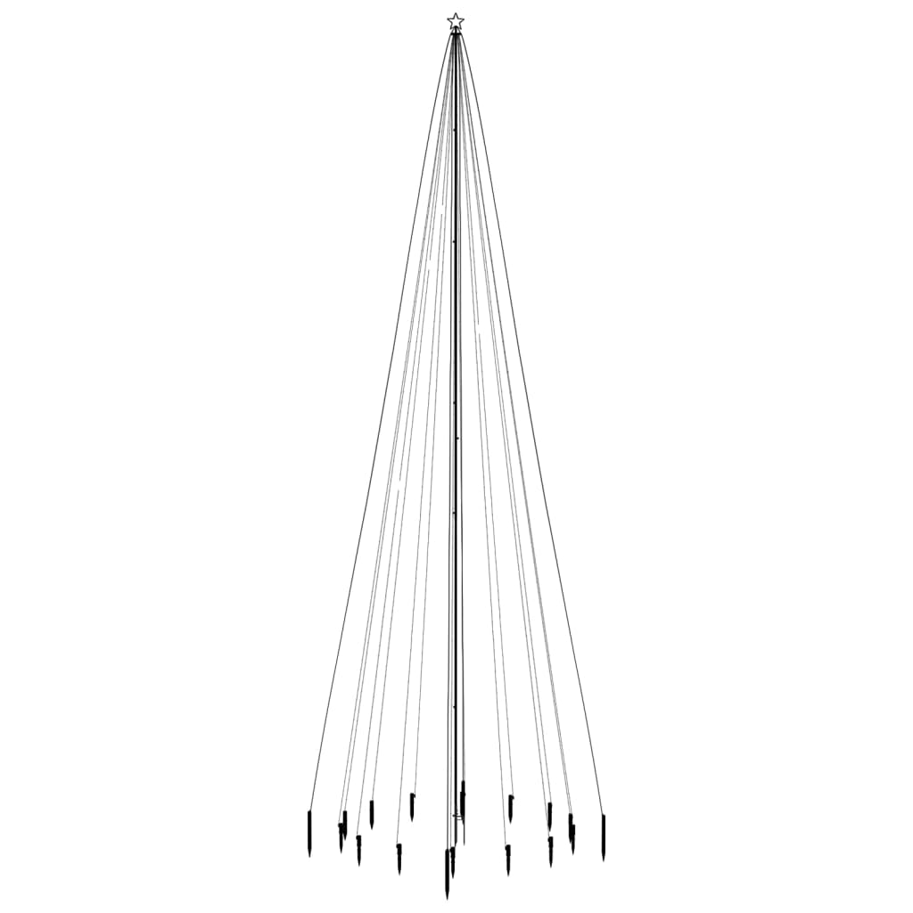 Vidaxl juletræ med jordstift 1134 LED'er Multi -farvet 800 cm