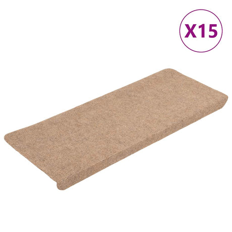 Vidaxl Stair Mats Self -fast 15 ST 65x24,5x3,5 cm beige