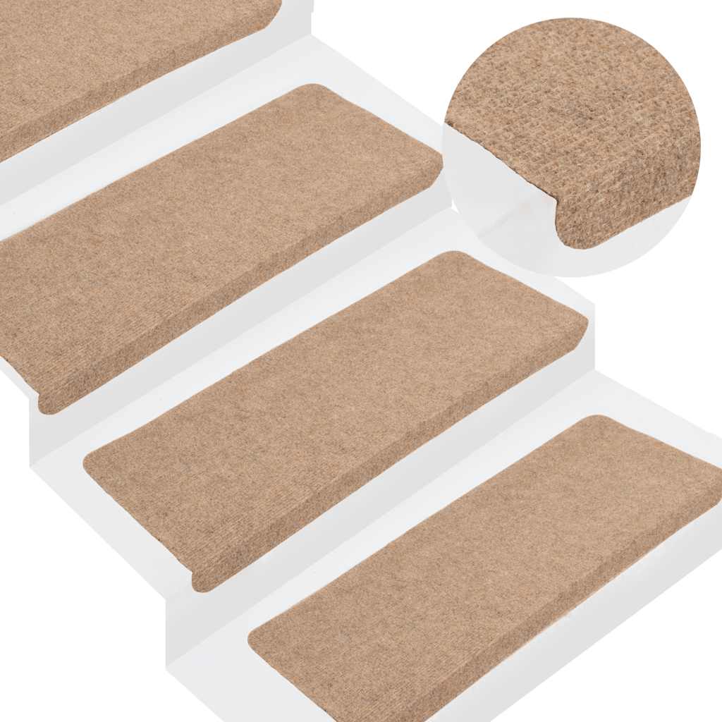 Vidaxl Stair Mats Self -fast 15 ST 65x24,5x3,5 cm beige