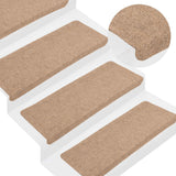 Vidaxl Stair Mats Self -fast 15 ST 65x24,5x3,5 cm beige