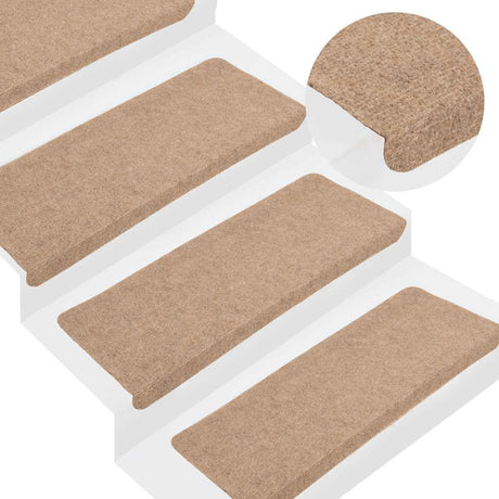 Vidaxl Stair Mats Self -fast 15 ST 65x24,5x3,5 cm beige