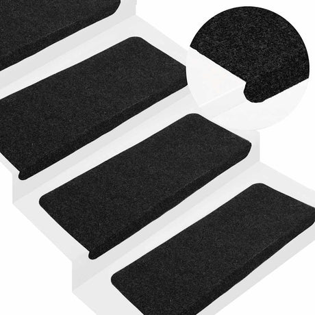 Vidaxl Stair Mats Self -fast 15 ST 65x24,5x3,5 cm sort