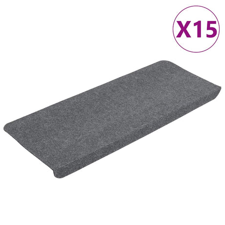 Vidaxl Stair Mats Self -fast 15 ST 65x24,5x3,5 cm grå
