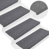 Vidaxl Stair Mats Self -fast 15 ST 65x24,5x3,5 cm grå