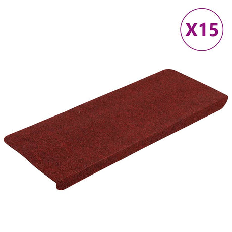 Vidaxl Stair Mats Selvlavt 15 ST 65x24,5x3,5 cm rød