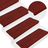Vidaxl Stair Mats Selvlavt 15 ST 65x24,5x3,5 cm rød