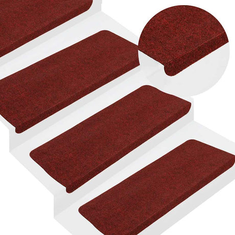 Vidaxl Stair Mats Selvlavt 15 ST 65x24,5x3,5 cm rød
