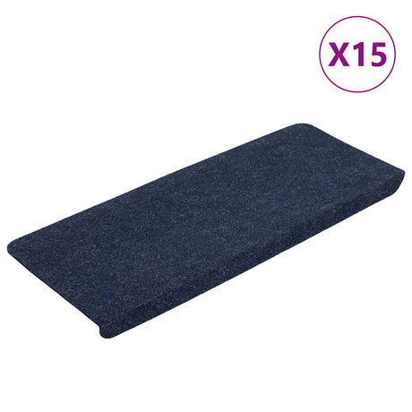Vidaxl Stair Mats Self -fast 15 ST 65x24,5x3,5 cm blå