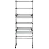 Vidaxl tørringsstativ 3-lag med hjul 60x70x129 cm sølvfarvet