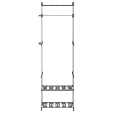 Vidaxx tøjstativ 3-lags 59x29x192 cm aluminium sølvfarvet