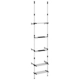 Vidaxl Garden Rack med 3 hylder med teleskopisk aluminiumsølvfarvet