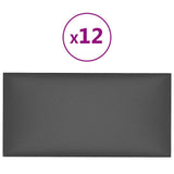 Vidaxl vægpaneler 12 stk 0,54 m² 30x15 cm Kunstig lædergrå