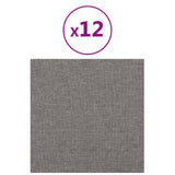 Vidaxl vægpaneler 12 st 1,08 m² 30x30 cm stof lysegrå
