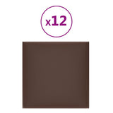 Vidaxl vægpaneler 12 st 1,08 m² 30x30 cm kunstig læderbrun