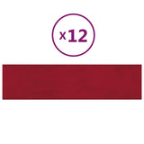 Vidaxl vægpaneler 12 ST 1,08 m² 60x15 cm Velvet Wine Red